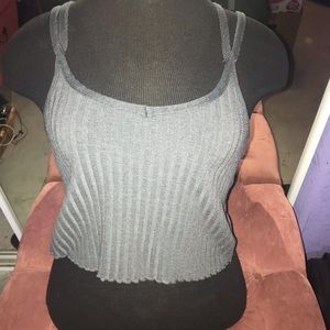 Grey ribbed crop top